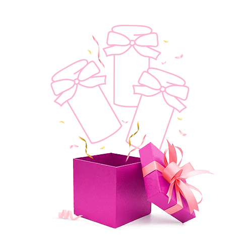 Surprise Box mit drei Kerzen